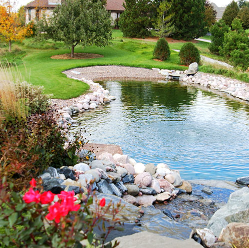 Lake Country builders add custom pond to backyard